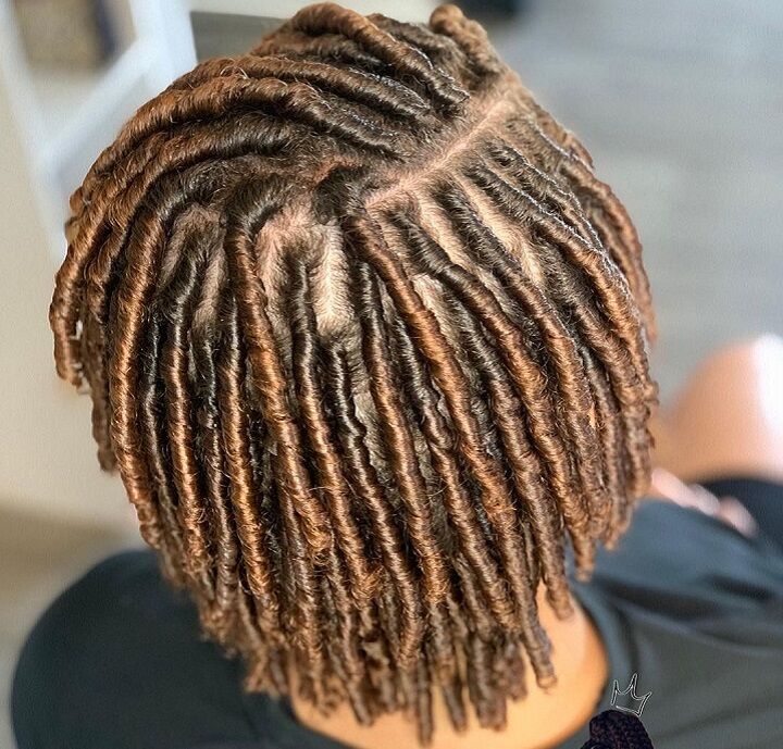 Barrel Twist Dreads Short Hair, This hairdo looks better for a woman with a  round face.